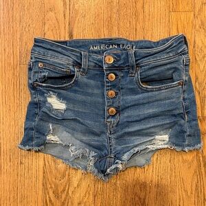 American Eagle Outfitters Distressed Blue Jean Shorts